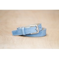 CEINTURE CUIR BLEU CIEL | L'élégante